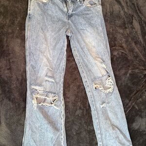 Distressed baggy Blue Jeans